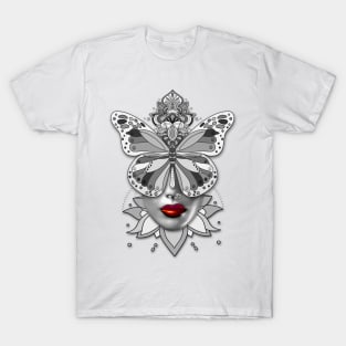 Creative Mandala Butterfly Woman Face 2 T-Shirt